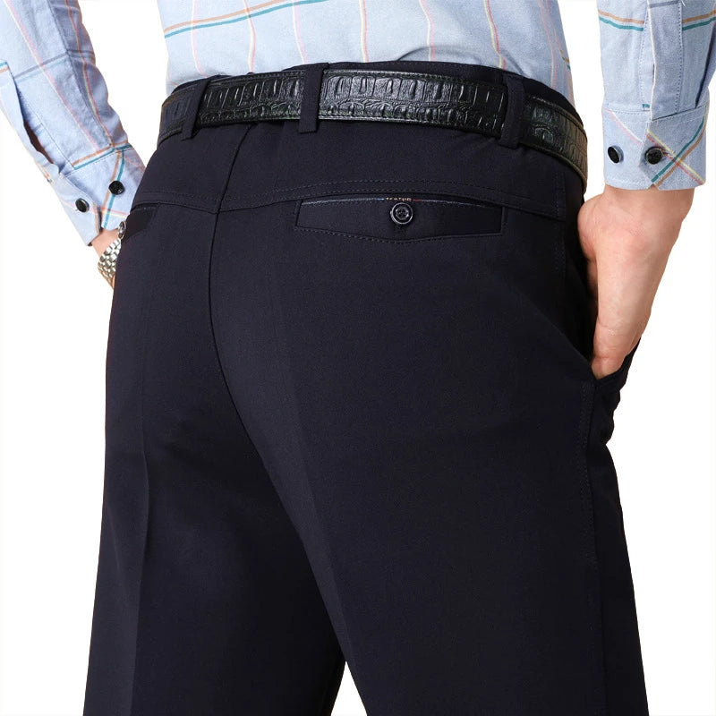 Men's pants | Men's loose thin pants | Men's high waist straight pants |BEGOGI SHOP | Dark blue
