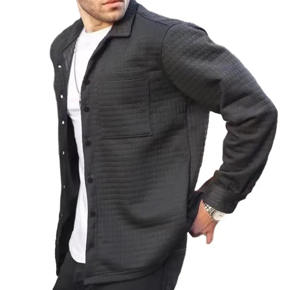 Men's jacket Cardigan with turn-down collar | BEGOGI shop | Black