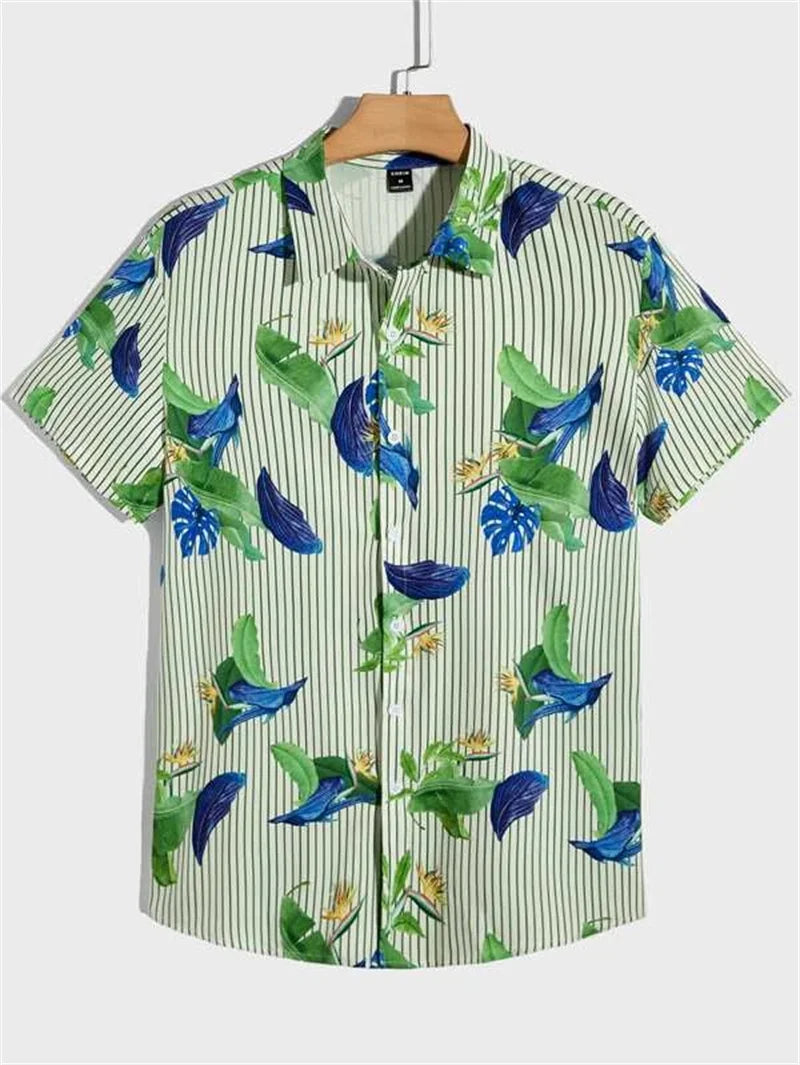Men's Hawaiian Shirt Button-Down Lapel for Outdoors | BEGOGI shop | ESYJXC1868