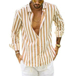 Men Striped Blouse | BEGOGI shop| Yellow