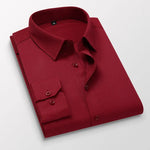 Men's dress shirts | Men's Long Sleeve Slim Formal Shirts | BEGOGI SHOP | wine red