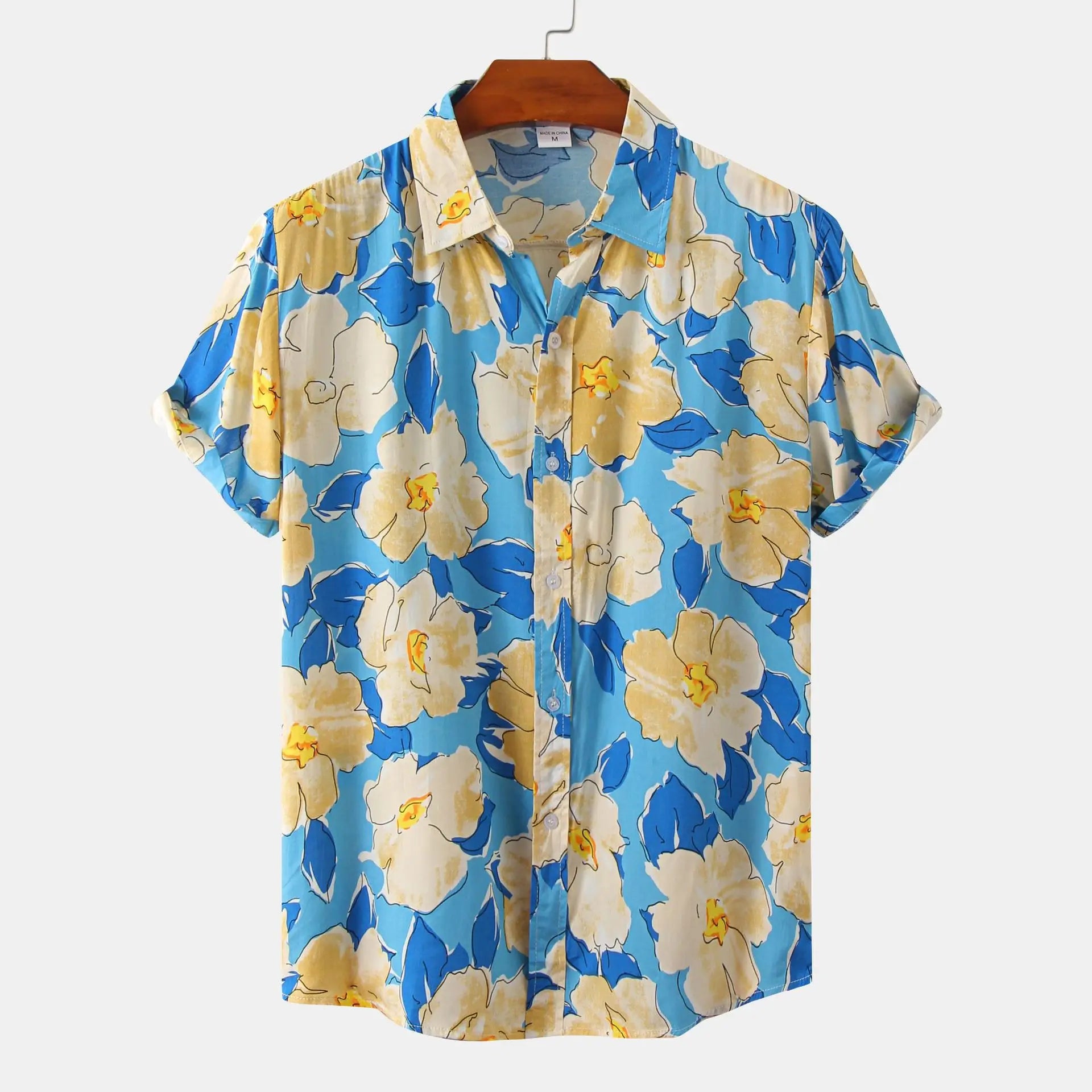 Men's Hawaiian Shirt Button-Down Lapel for Outdoors | BEGOGI shop | ES823M202305159