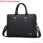 Men's bag, leather shoulder bag | Business briefcase for laptop | BEGOGI SHOP | Black-15inch CHINA