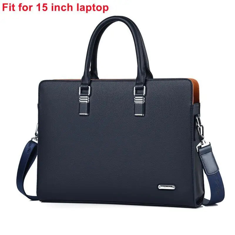 Men's bag, leather shoulder bag | Business briefcase for laptop | BEGOGI SHOP | Blue-15inch CHINA