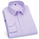 Men's Business Casual Long Sleeve Shirt |BEGOGI SHOP | Purple Striola