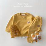 Baby Boys Set | Little Bear Embroidered Tops | coat, pants | BEGOGI Shop | yellow