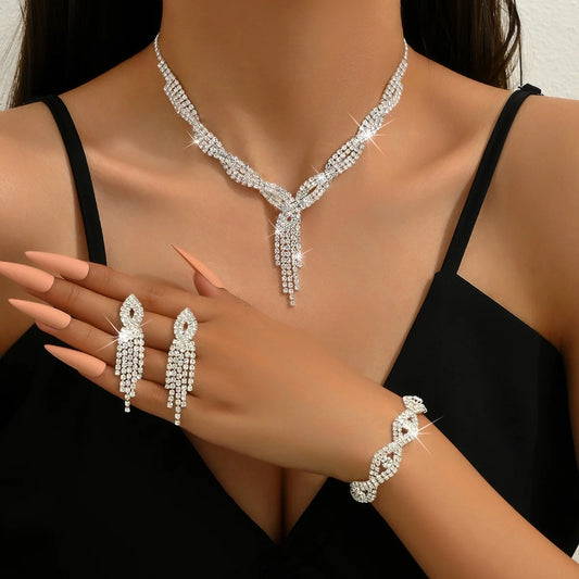 4 Piece Women's Jewelry Set with Rhinestones | BEGOGI shop | ZT8927