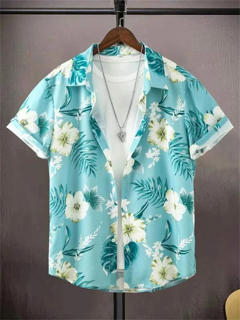 Men's Hawaiian Shirt Button-Down Lapel for Outdoors | BEGOGI shop | ESYJXC1864