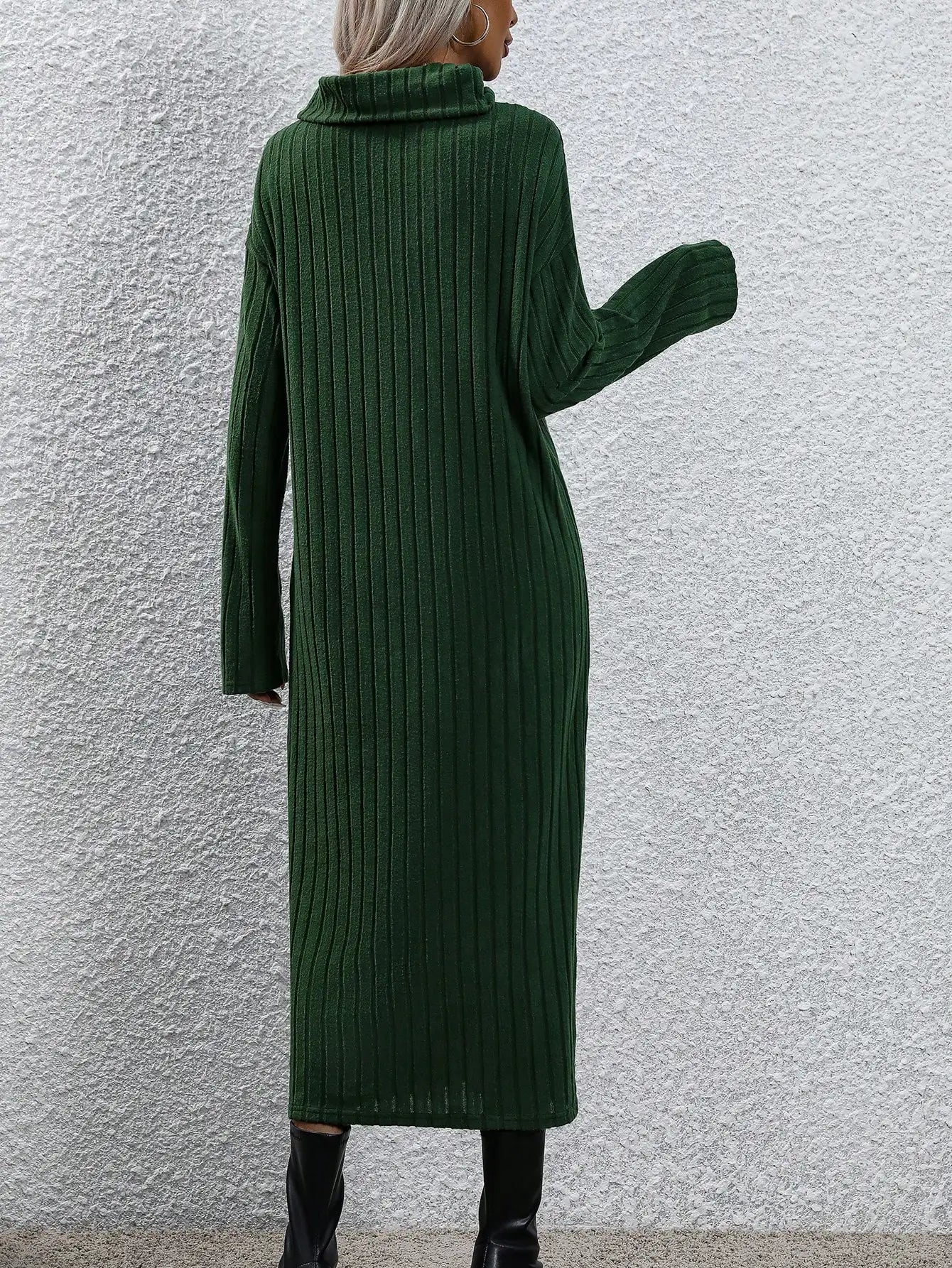 Long sleeve women's dress | Versatile knitted dress turtleneck dress | BEGOGI SHOP |