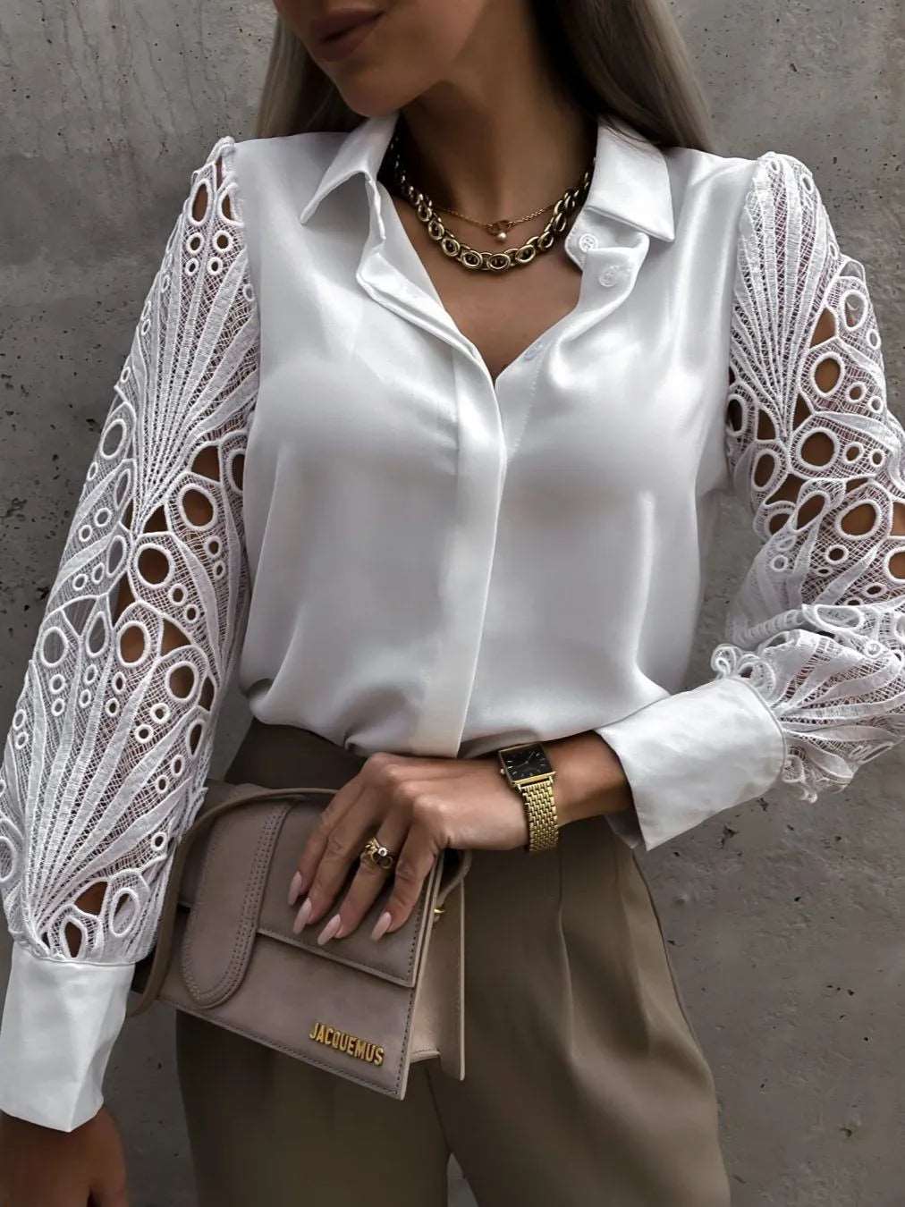 Blouses for women | Sexy blouses with roll neck | BEGOGI Shop | WHITE