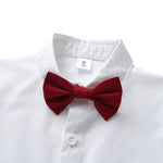 Boy's Plain Wedding Suit | White shirt with star print straps | BEGOGI SHOP|