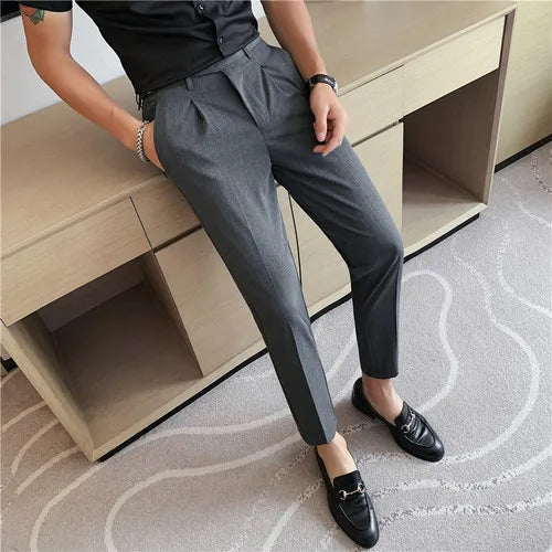 Stretch Suit Pants | Formal Dress Pants for Business Office and Social |BEGOGI SHOP | gray