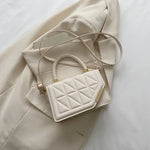Fashion shoulder bag | Plaid for women | Crossbody bags |BEGOGI SHOP | WHITE 20x13x7cm