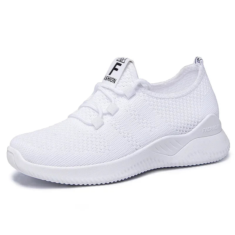 Casual shoes for women | Breathable Mesh Flat Walking Shoes | BEGOGI SHOP| White