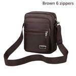 Crossbody bag for men | chest bag, men's Vintage leisure bag | BEGOGI SHOP| Brown 6 zippers