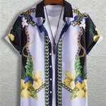 Men's Hawaiian Shirt Button-Down Lapel for Outdoors | BEGOGI shop | ESYJXC1869