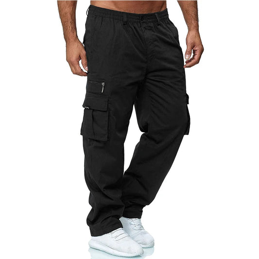 Soft Fabric Cargo Pants for Men | multi-pocket|BEGOGI SHOP | black