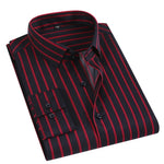 Men's formal shirt with lapel button | BEGOGI shop | 04 red striped