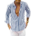 Men Striped Blouse | BEGOGI shop| Blue