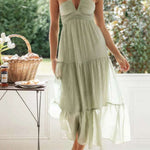Long swing dress | Short sleeve with ruffles | Flowy dress | BEGOGI SHOP |