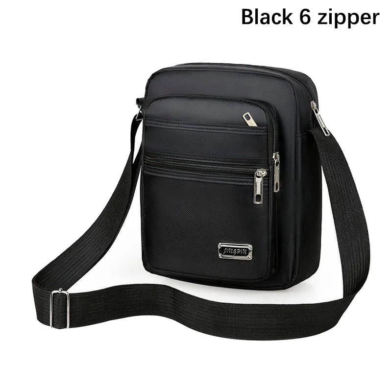 Crossbody bag for men | chest bag, men's Vintage leisure bag | BEGOGI SHOP| Black 6 zippers