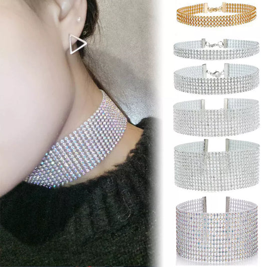 Choker Necklace with Shiny Rhinestones | BEGOGI shop |