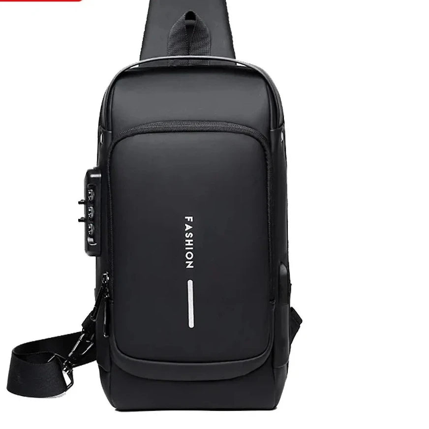 Multifunction bag for men | Charging Messenger Bags | BEGOGI SHOP | (Medium (longest side 30-50cm)) Black