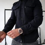Men's jacket Cardigan with turn-down collar | BEGOGI shop | navy
