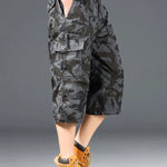 Summer Cargo Shorts | below knee casual loose pants | BEGOGI Shop | 0036Black camouflage