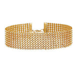 Choker Necklace with Shiny Rhinestones | BEGOGI shop | Gold 2.5cm