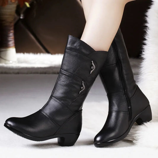 Style Mid-Length Boots for Women | non-slip low heel boots|BEGOGI SHOP |