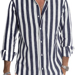 Men Striped Blouse | BEGOGI shop| Navy Blue