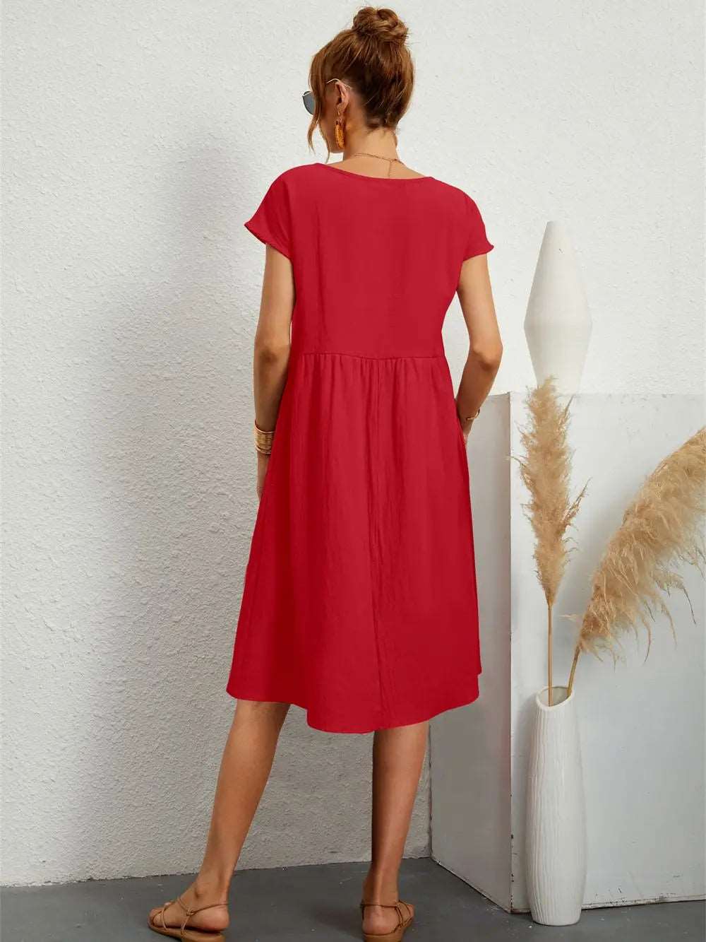 Women's casual dresses | Comfortable knee length with pockets |BEGOGI SHOP |