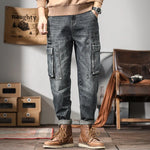 Jeans for men | Multi-pocket pants |BEGOGI SHOP | Black Blue
