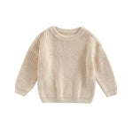 Toddler Baby Crewneck Sweaters | Long Sleeve Loose Knitted Pullovers |BEGOGI SHOP | Apricot