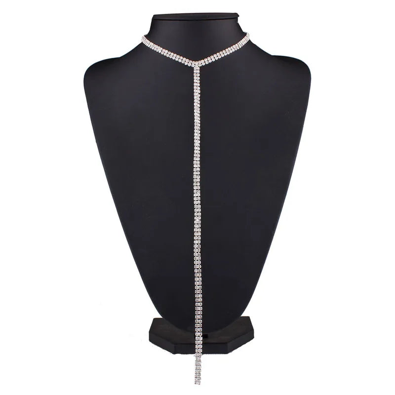 Rhinestone Choker Necklace for Women | BEGOGI shop | 1-Silver