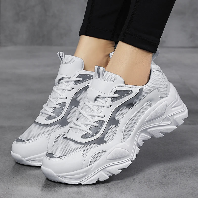 Chunky Sneakers for Women | casual white leather shoes | BEGOGI SHOP|