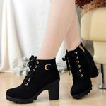 Mid-Length Boots for Women | non-slip low heel boots|BEGOGI SHOP | black