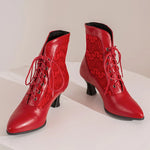 Women Victorian Leather Ankle Boots | Women's fashion lace-up shoes|BEGOGI SHOP |