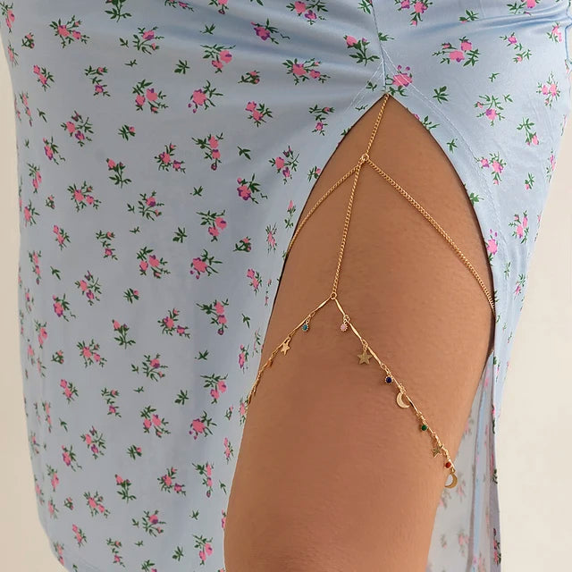 Pearl Leg Chain Women Simple | Elastic thigh chain | BEGOGI shop | JS00134