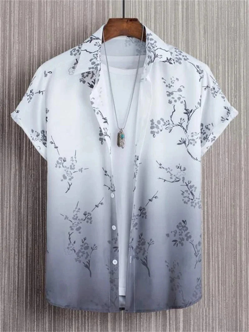 Men's Hawaiian Shirt Button-Down Lapel for Outdoors | BEGOGI shop | ESYJXC1861