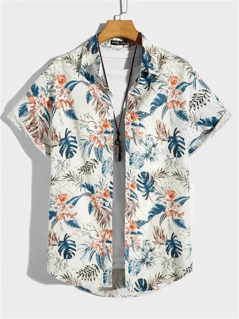 Men's Hawaiian Shirt Button-Down Lapel for Outdoors | BEGOGI shop | ESYJXC1866