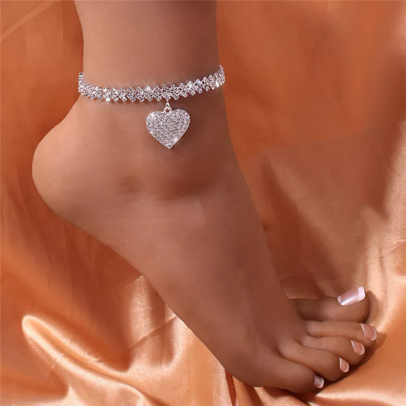 Huitan Rhinestone Chain Anklets for Women | BEGOGI shop | JL039