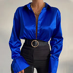 Blouses for women | Long-sleeved industrial shirts for autumn |BEGOGI Shop | Blue