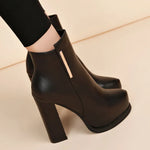 High heel ankle boots for women | platform shoes | BEGOGI SHOP | black