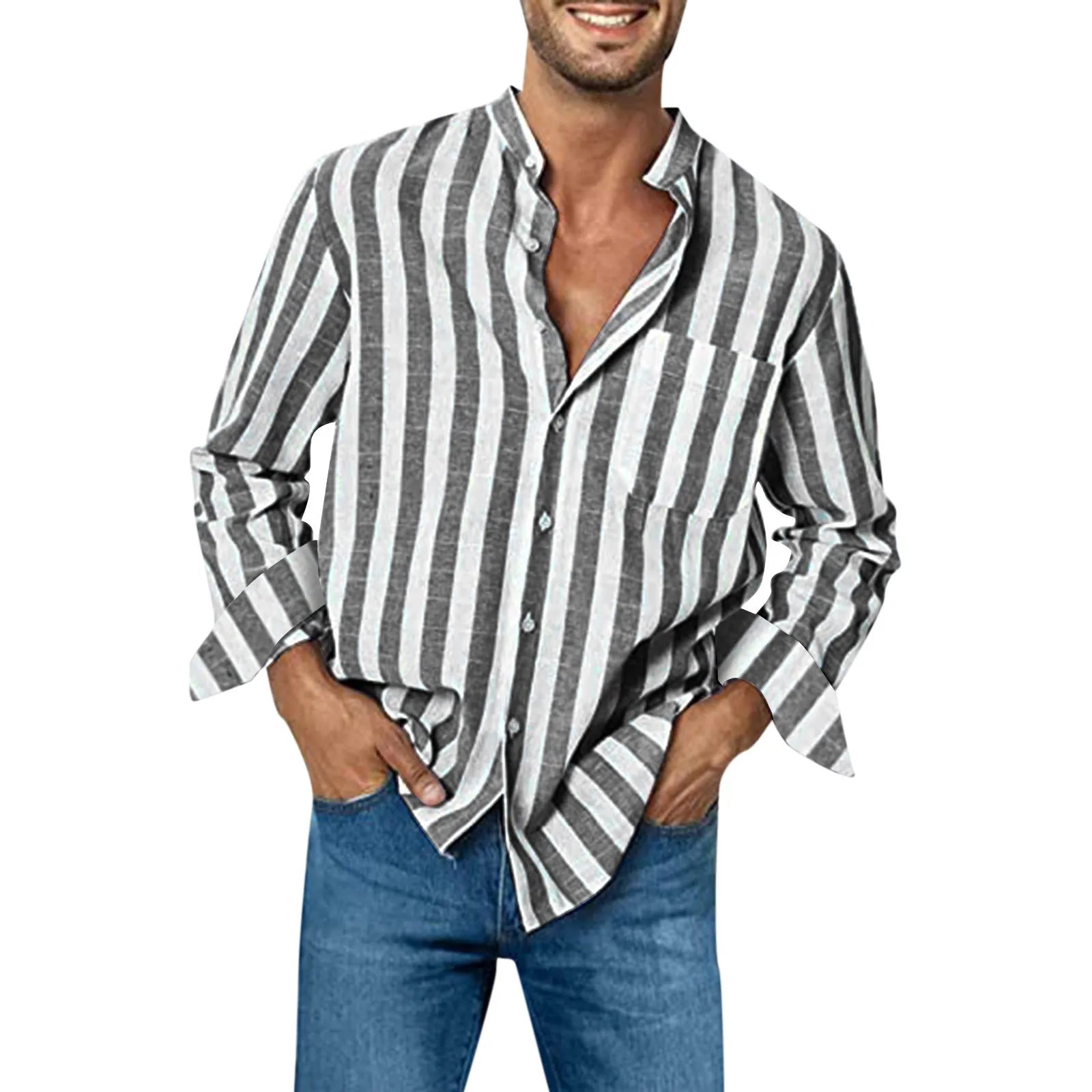 Men's formal shirt with lapel button | BEGOGI shop | Black