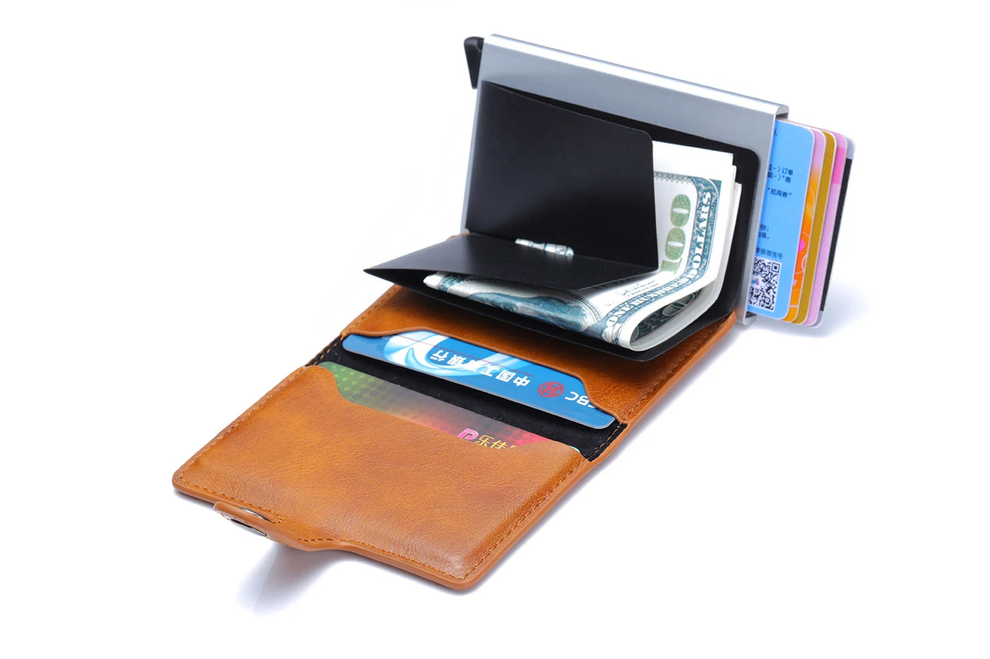 Pop Up Wallet RFID Blocking Metal Double Card Case for Women |BEGOGI SHOP |