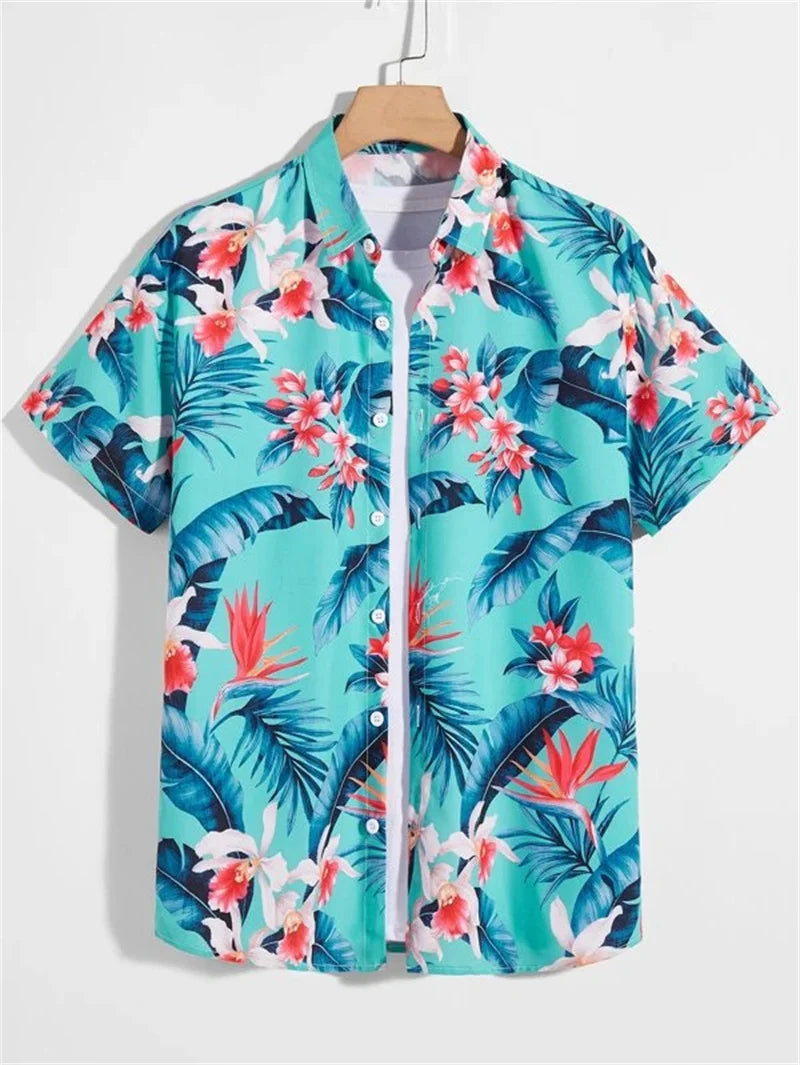 Men's Hawaiian Shirt Button-Down Lapel for Outdoors | BEGOGI shop | ESYJXC1867