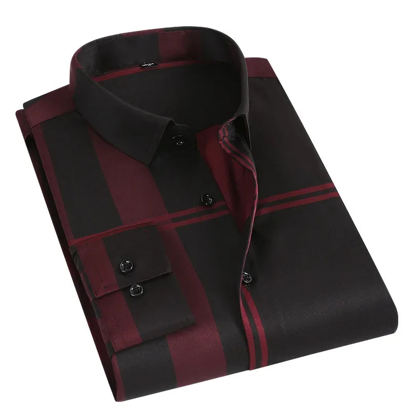 Men's formal shirt with lapel button | BEGOGI shop | 03 red plaids