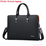 Men's bag, leather shoulder bag | Business briefcase for laptop | BEGOGI SHOP | Black-14inch CHINA